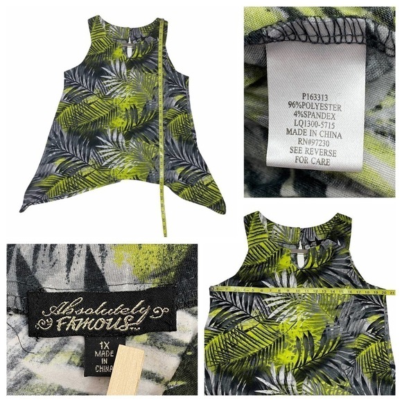 ABSOLUTELY Famous Palm Tree Sharkbite Blouse - Picture 11 of 11